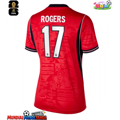 Camiseta Inglaterra Morgan Rogers #17 Segunda Equipación Replica Mundial 2026 para mujer mangas cortas